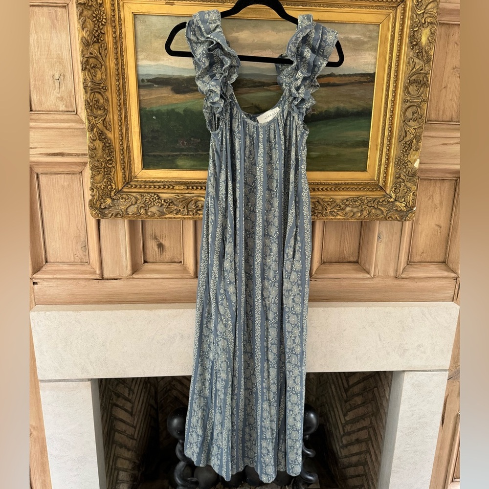 The Great 100% cotton ruffle sleeve maxi